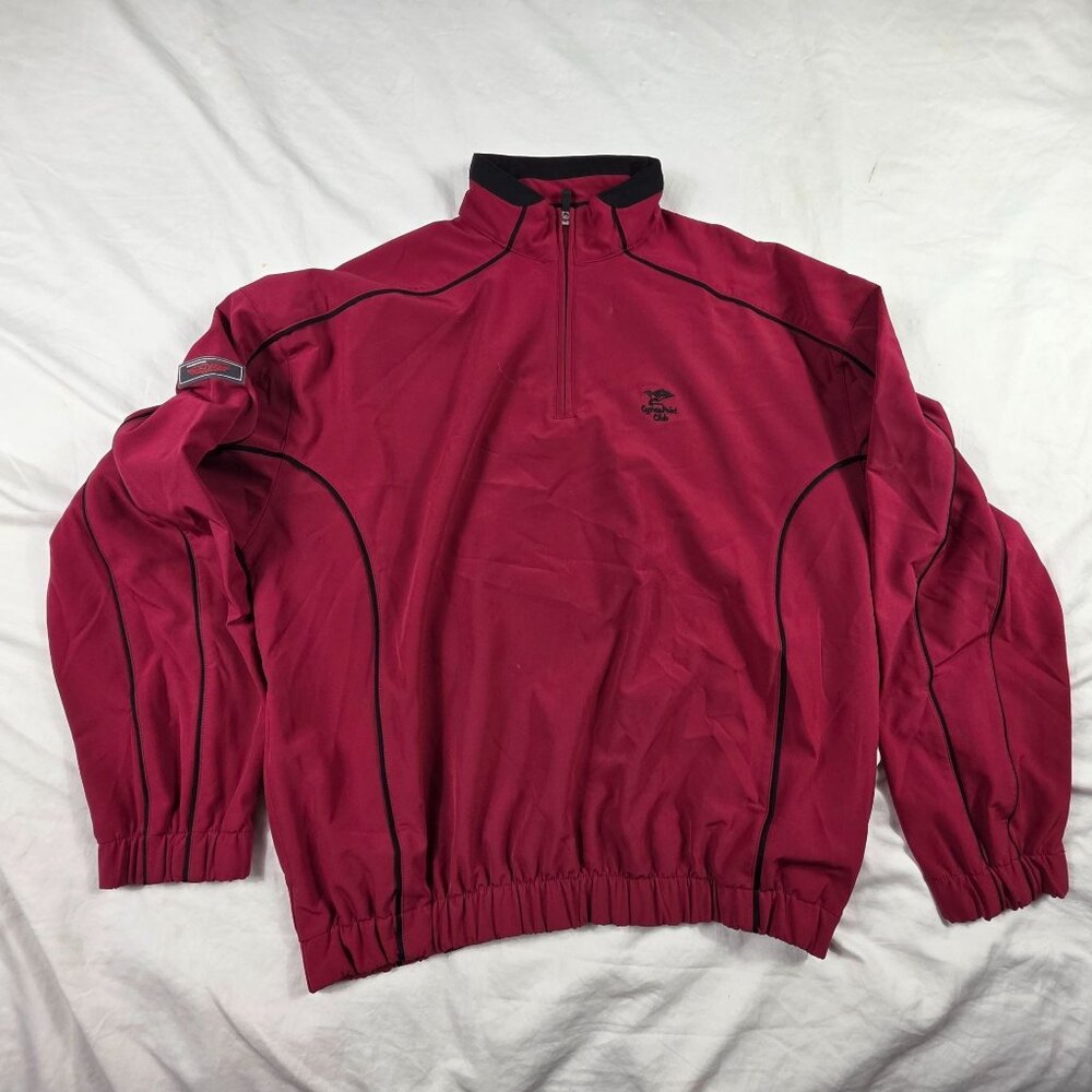 Straight Down Performance Mens Medium Red 1/4 Zip Cypress Point Golf Pullover